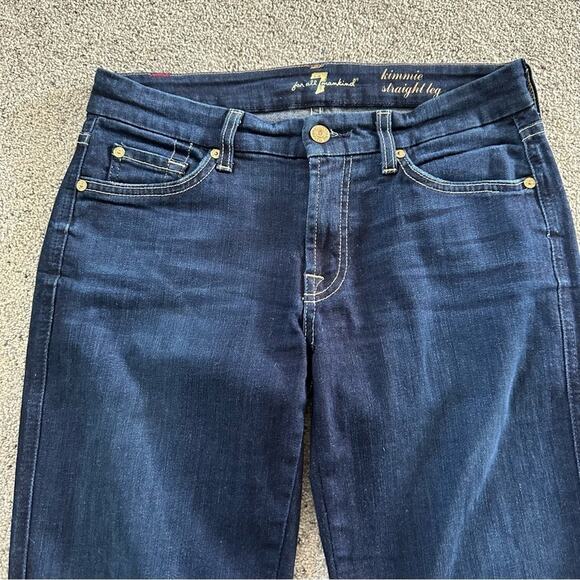 7 For All Mankind Kimmie Straight Leg Raw Hem Jeans - Picture 2 of 6